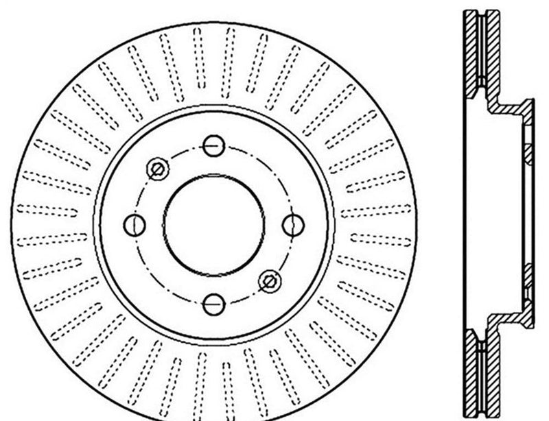 Brake Rotor Front Left Cross Drilled - StopTech 2012-17 Hyundai Accent