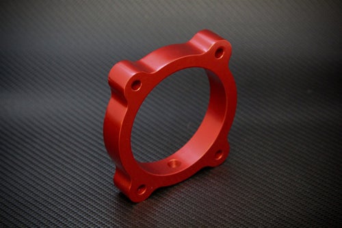 Torque Solution Throttle Body Spacer (Red) - Torque Solutions 2013 Genesis V6 3.8L