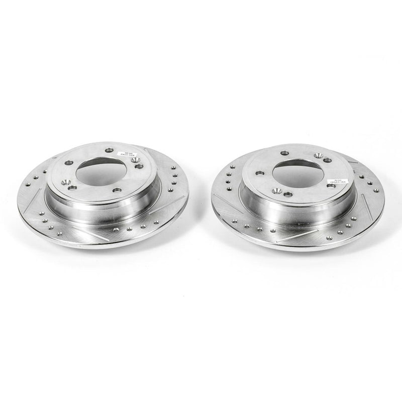 Brake Disc Left Set Of 2 Cross-drilled And Slotted Evolution Drilled & Slotted Series - Powerstop 2013-2017 Veloster 4 Cyl 1.6L