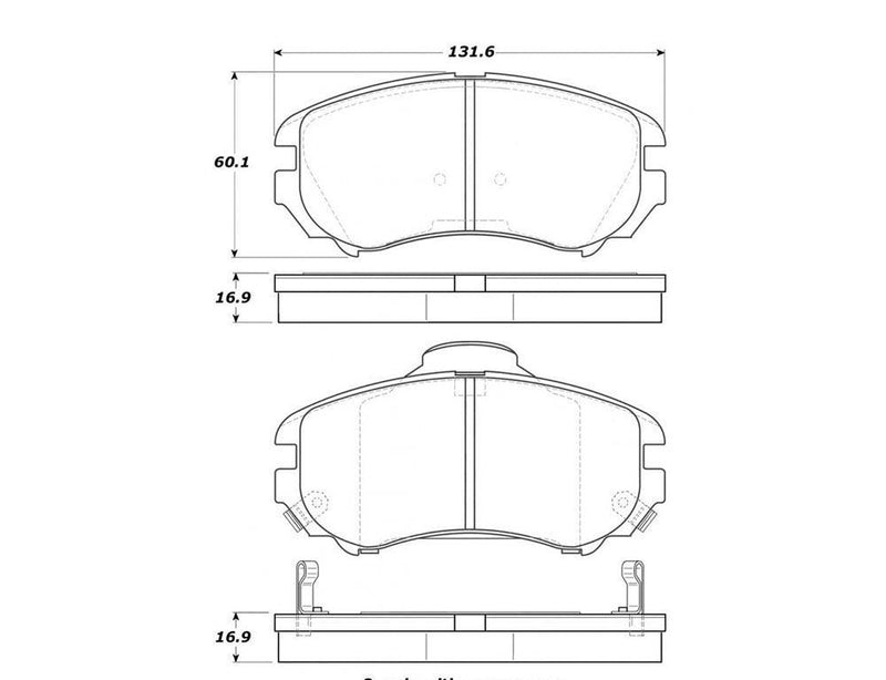Brake Pad w/ Shim Hardware Front - StopTech 2009-15 Hyundai Sonata