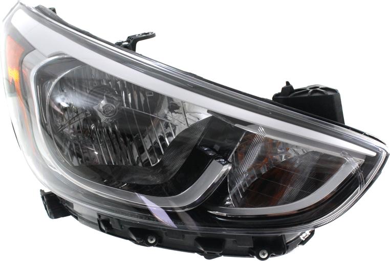 Headlight Right Single Clear W/ Bulb(s) Capa Certified - Replacement 2015 Accent