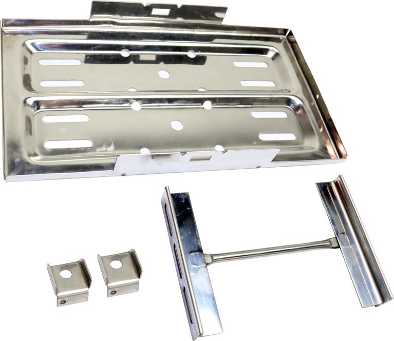 Battery Tray Single Polished Stainless Steel - Transdapt Universal